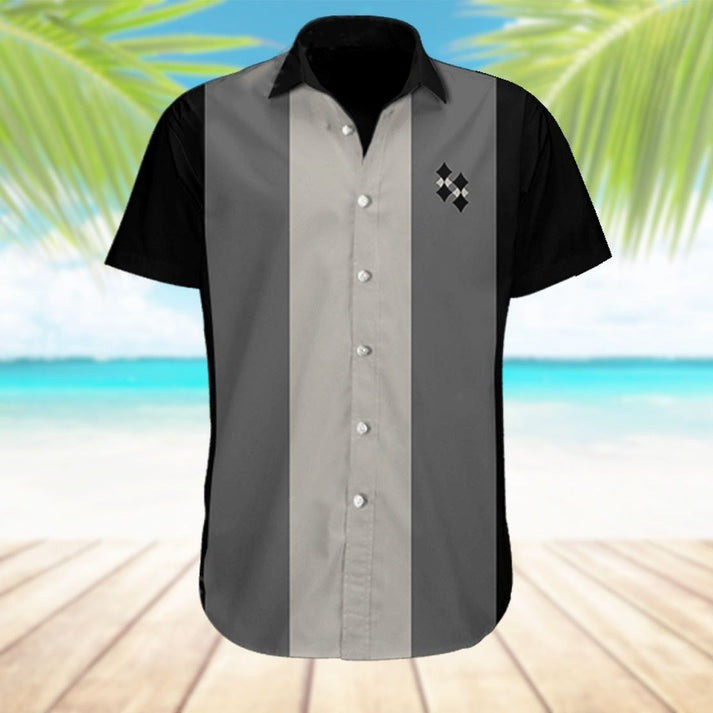 Soprano Hawaiian Shirt Retro Gray Black Button Up Shirt Gifts For Dad
