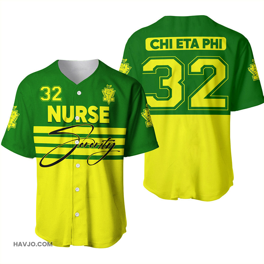 Sorority Chi Eta Phi Sporty Premium Baseball Jersey