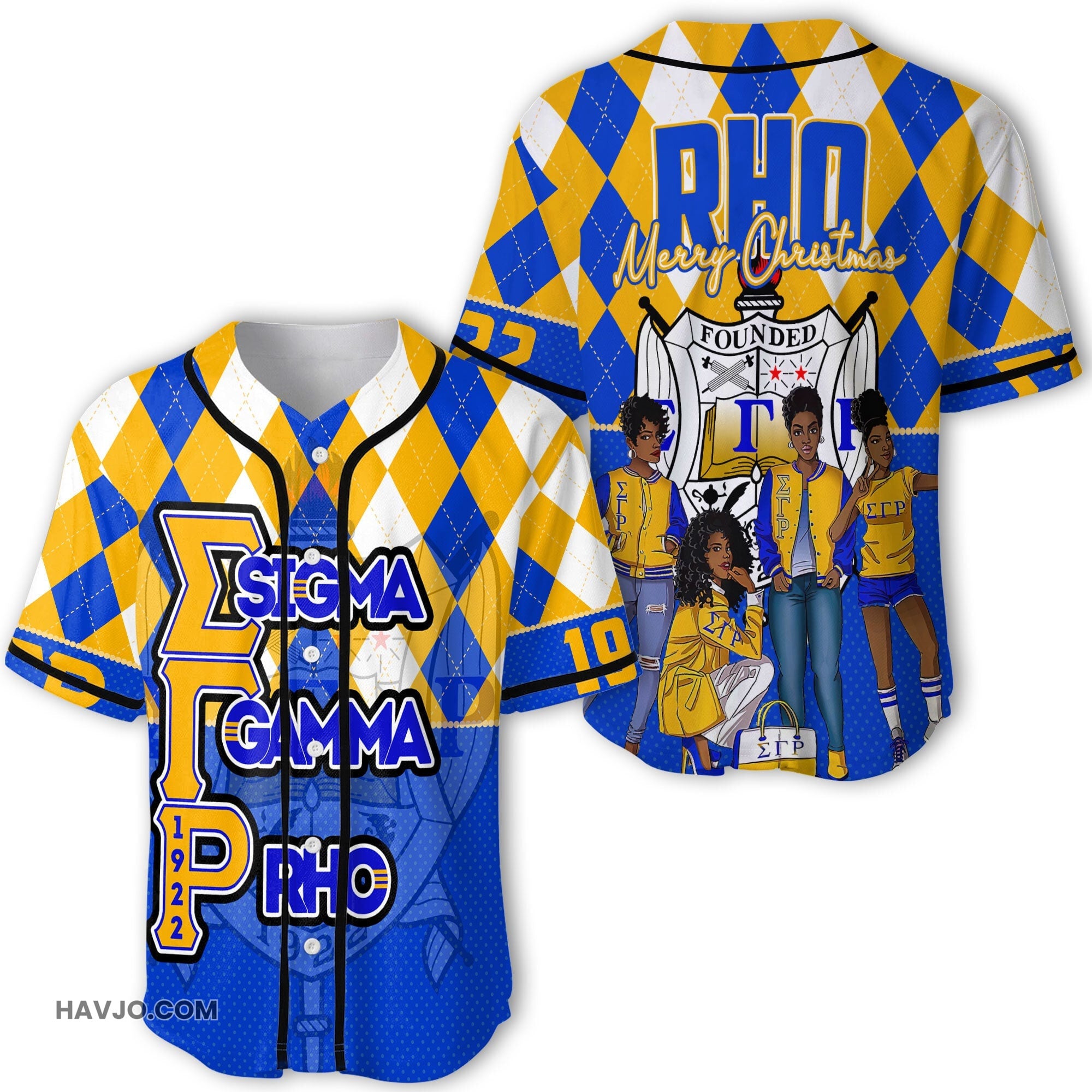 Sorority Christmas Sigma Gamma Rho Girl Rhombus Pattern Style Baseball Jersey