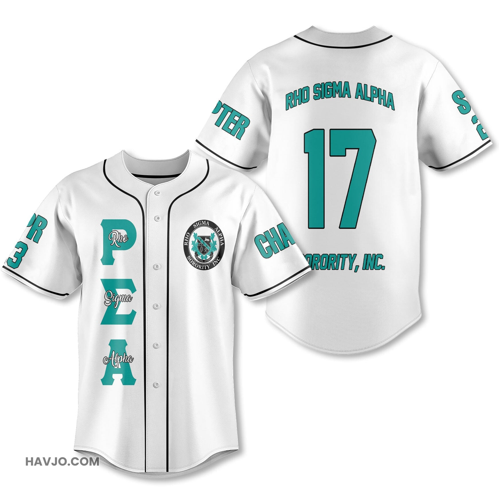 Sorority Custom Rho Sigma Alpha Original White Style Baseball Jersey