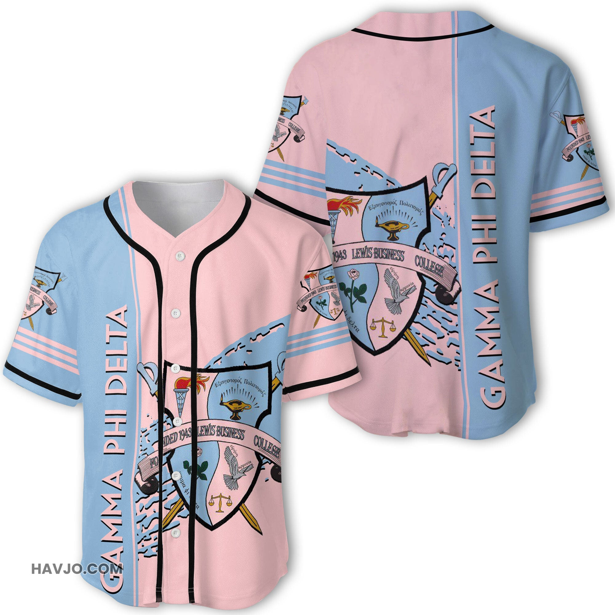 Sorority Gamma Phi Delta Quarter Style Baseball Jersey