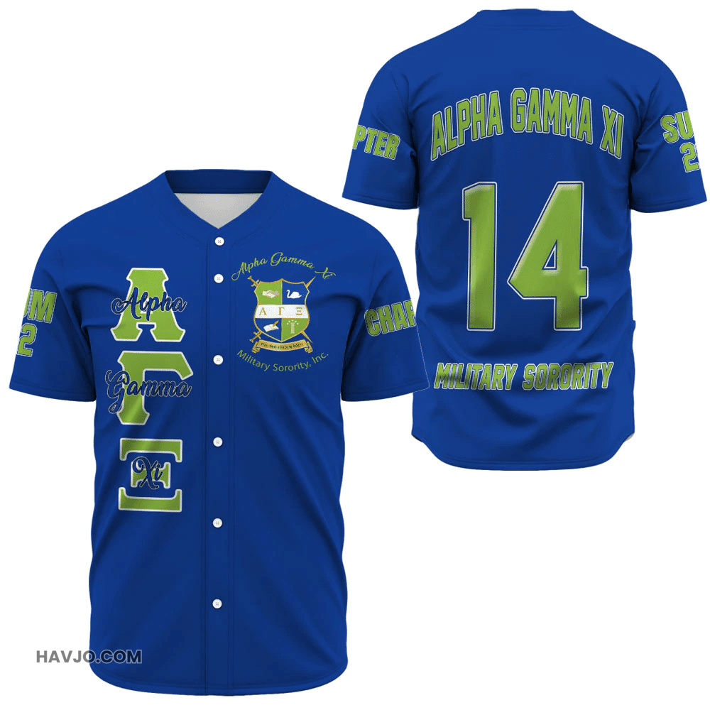 Sorority Personalized Alpha Gamma Xi Baseball Jersey