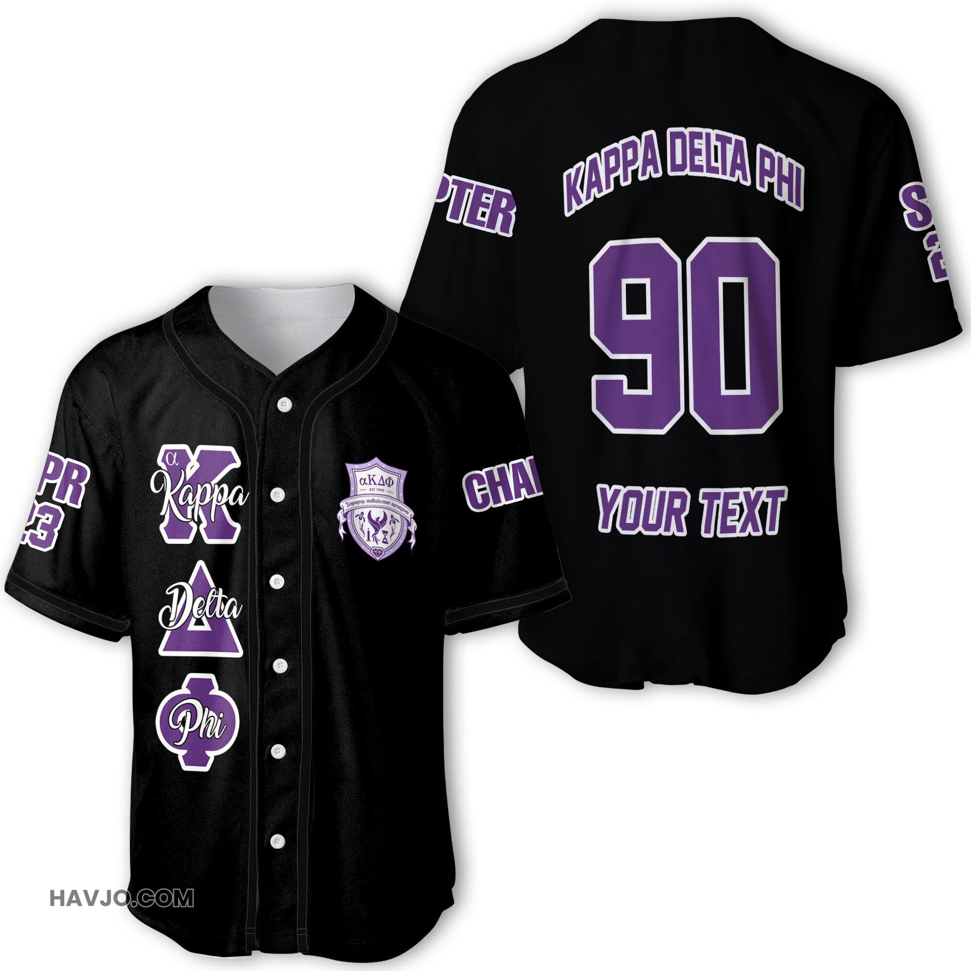 Sorority Personalized alpha Kappa Delta Phi Original Dark Style Baseball Jersey