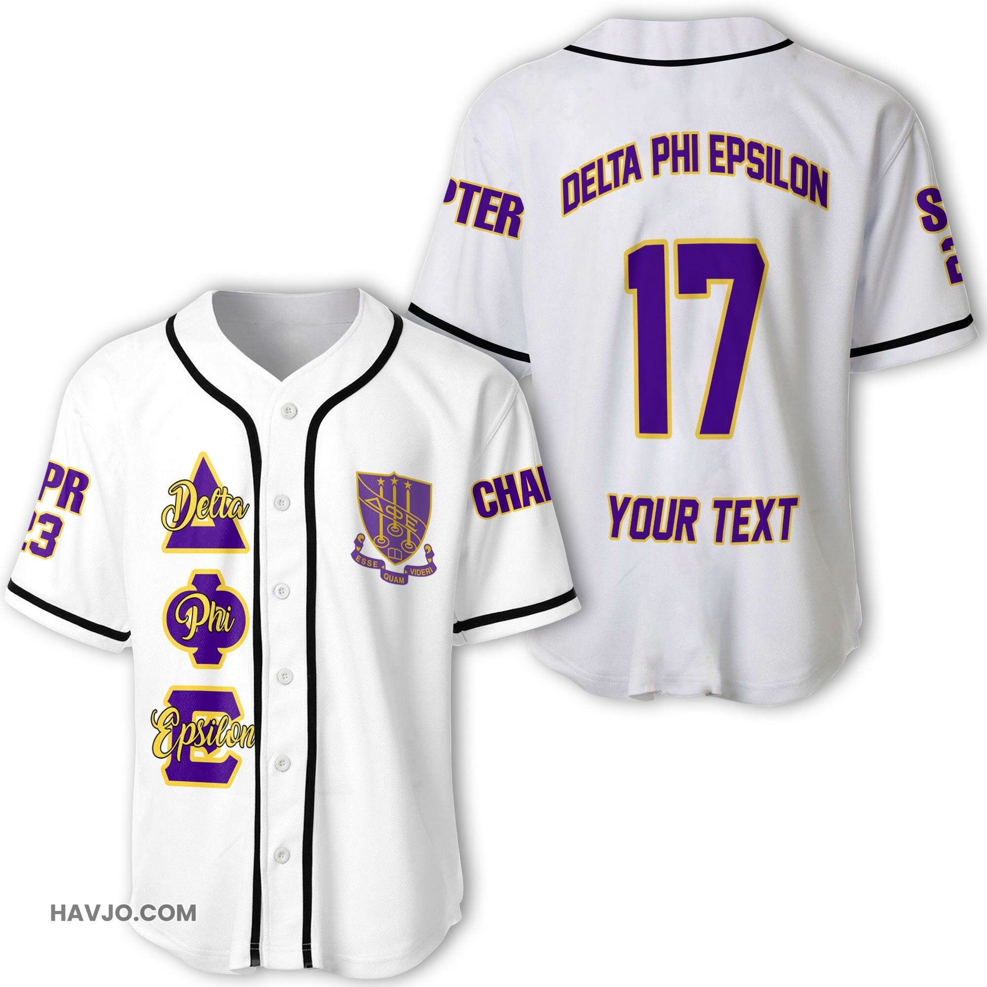 Sorority Personalized Delta Phi Epsilon Original White Style Baseball Jersey