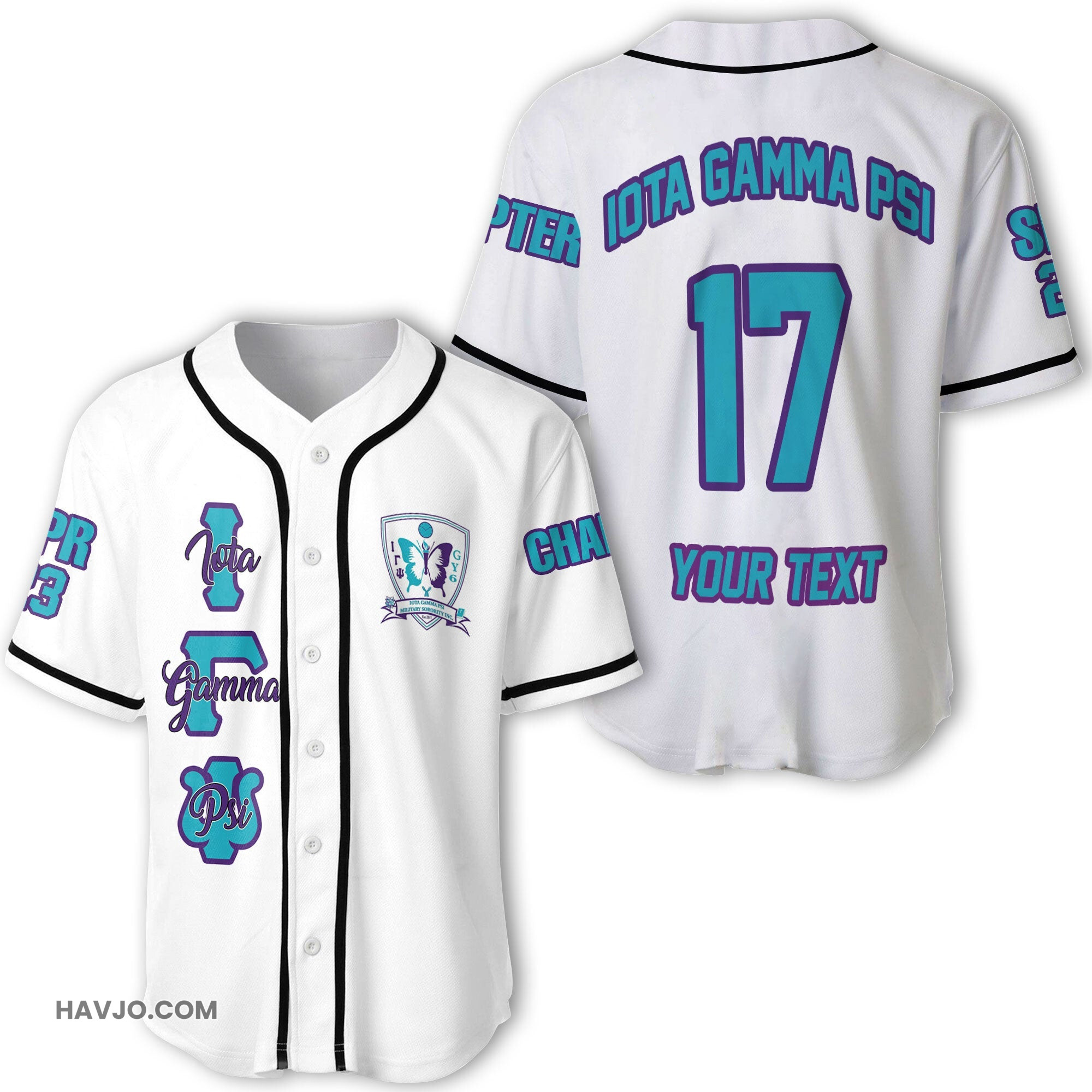 Sorority Personalized Iota Gamma Psi Original White Style Baseball Jersey
