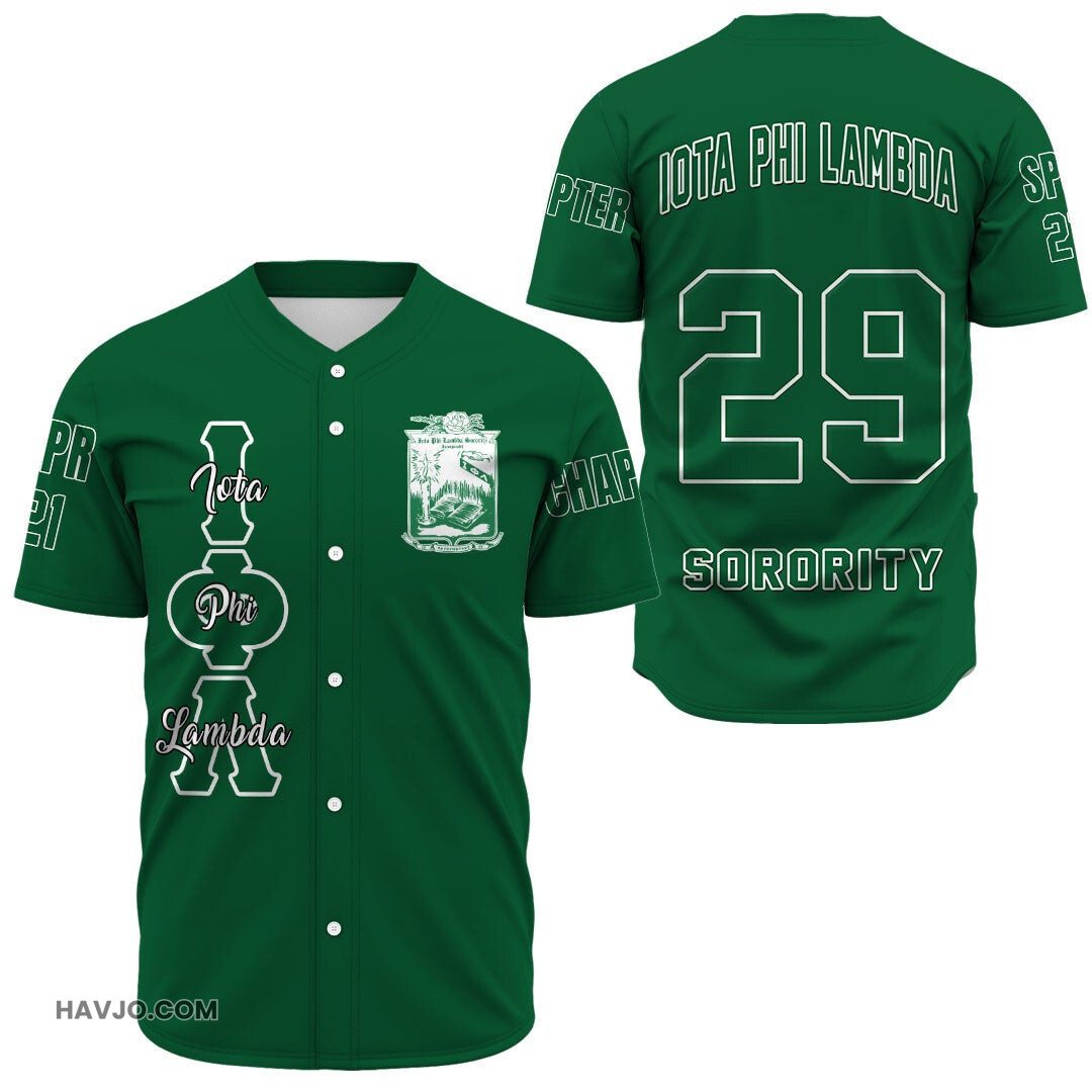 Sorority Personalized Iota Phi Lambda Baseball Jersey