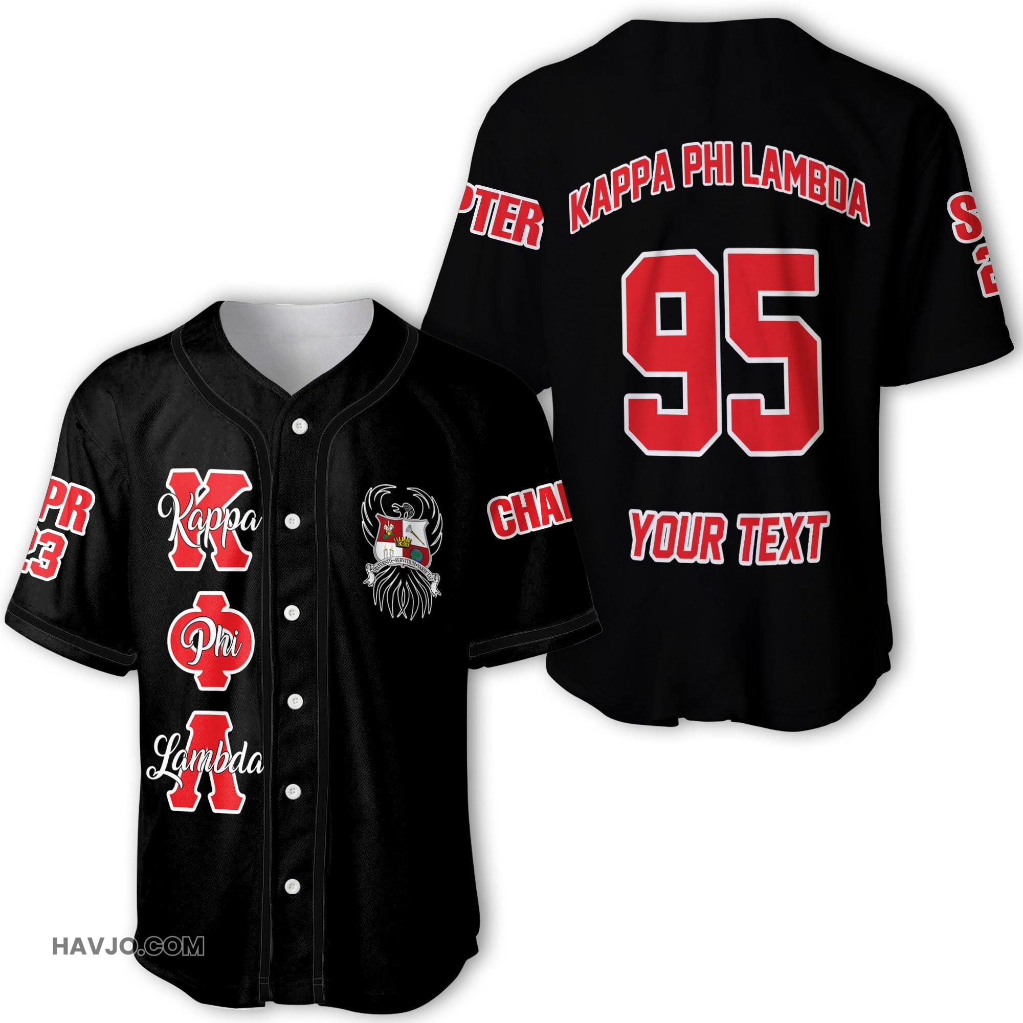 Sorority Personalized Kappa Phi Lambda Original Dark Style Baseball Jersey