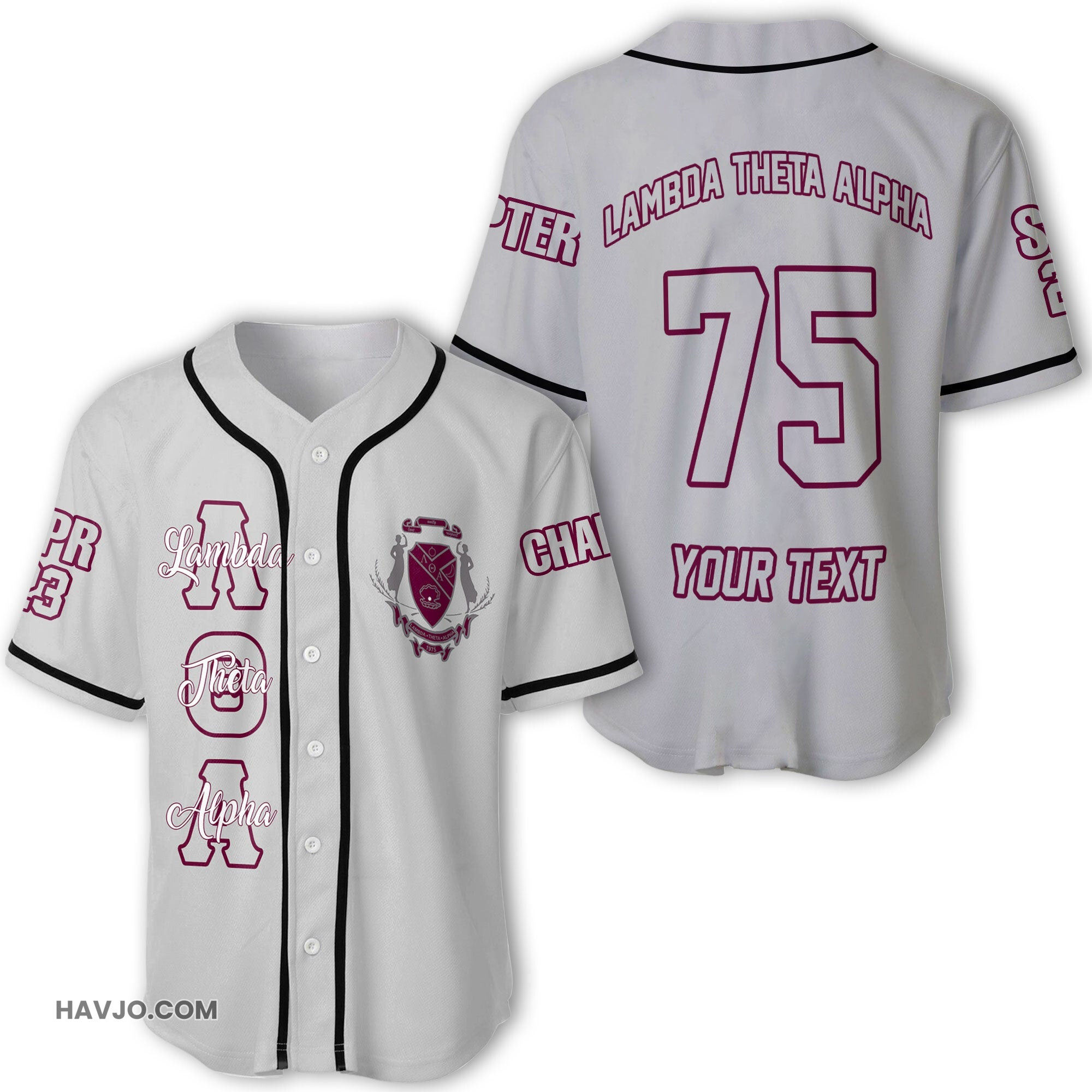 Sorority Personalized Lambda Theta Alpha Original Grey Style Baseball Jersey