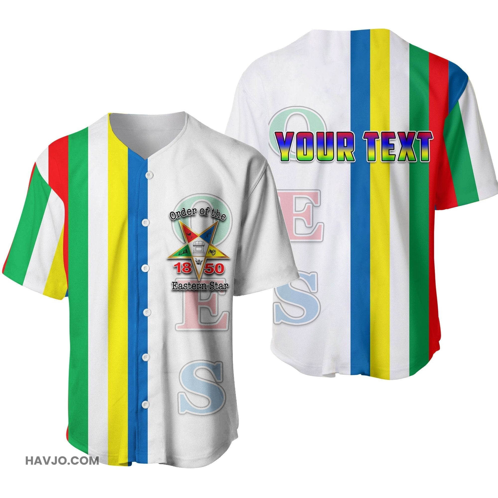 Sorority Personalized Order of the Eastern Star OES Baseball Jersey