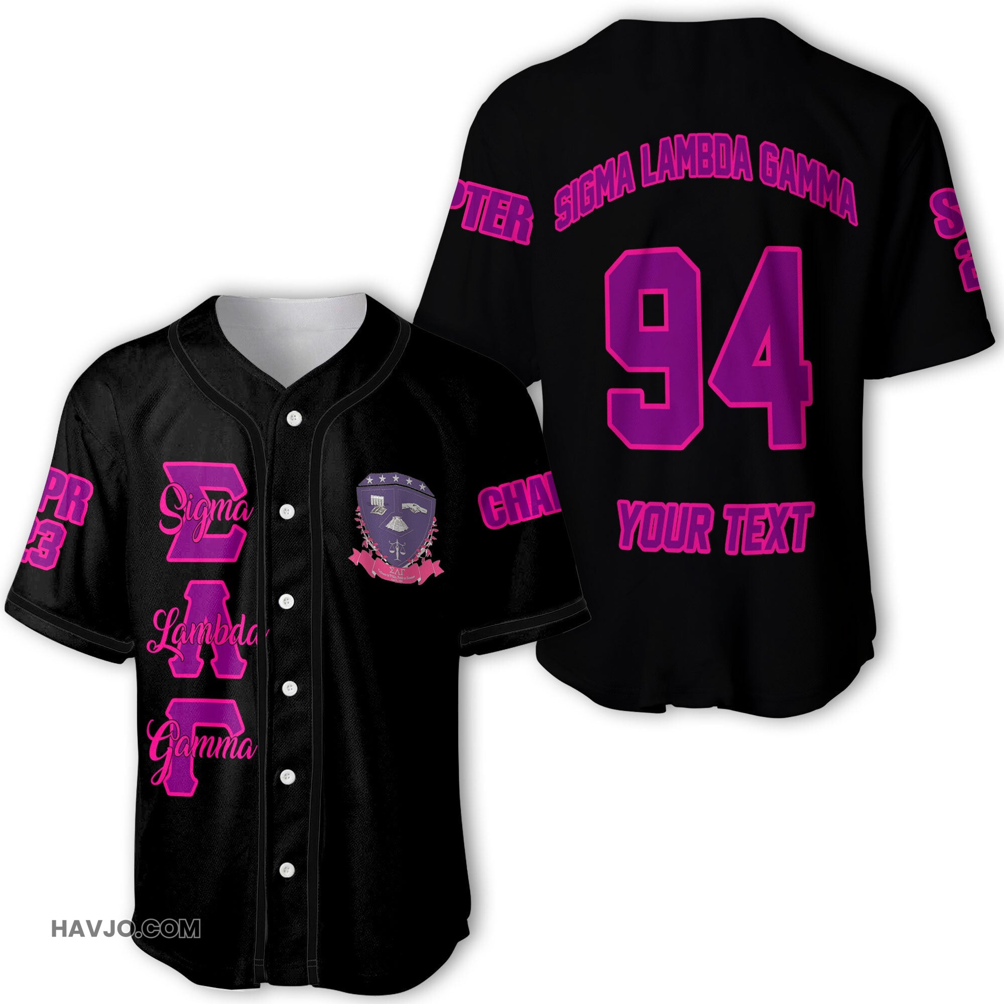 Sorority Personalized Sigma Lambda Gamma Original Dark Style Baseball Jersey