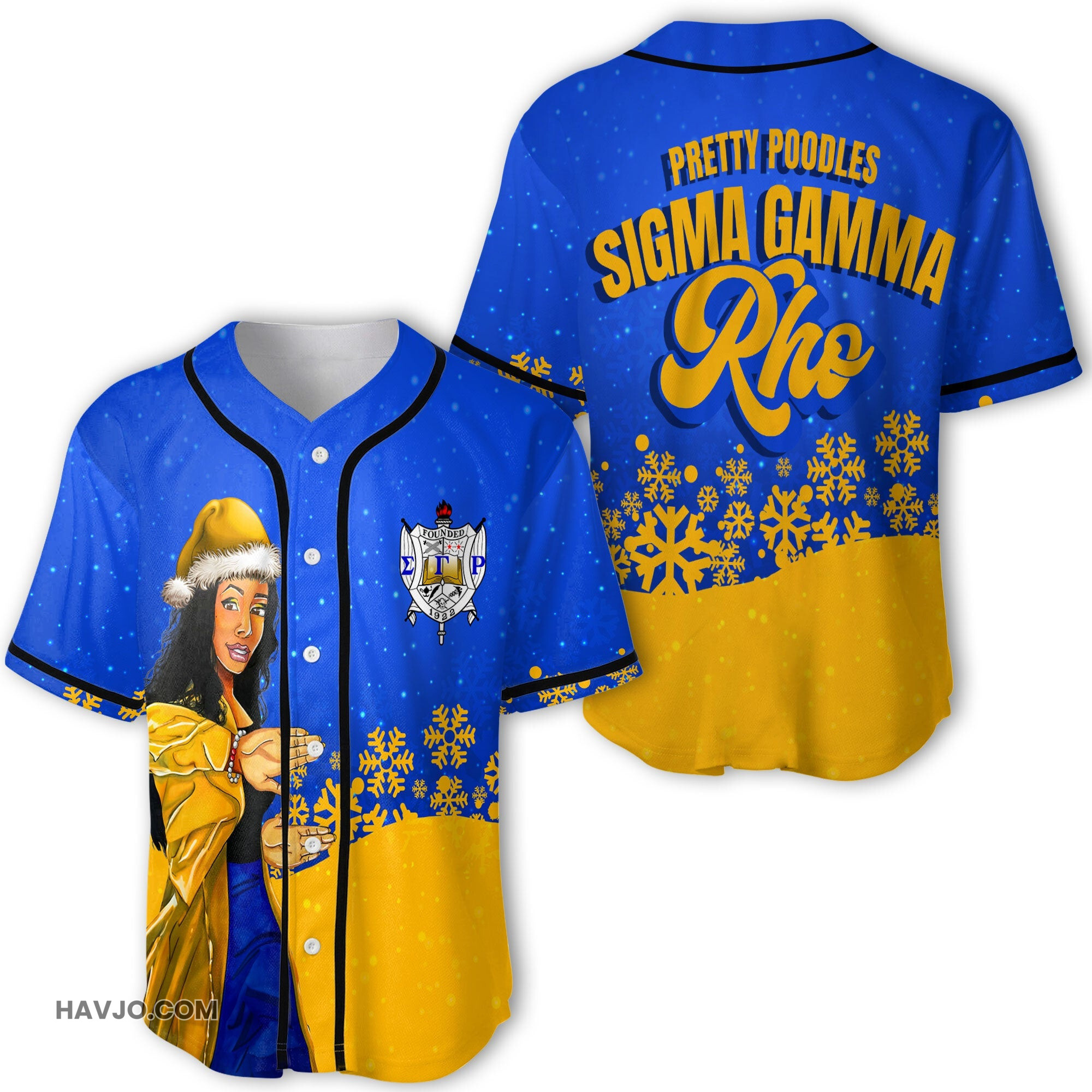 Sorority Sigma Gamma Rho Christmas Girl Pretty Poodles Style Baseball Jersey