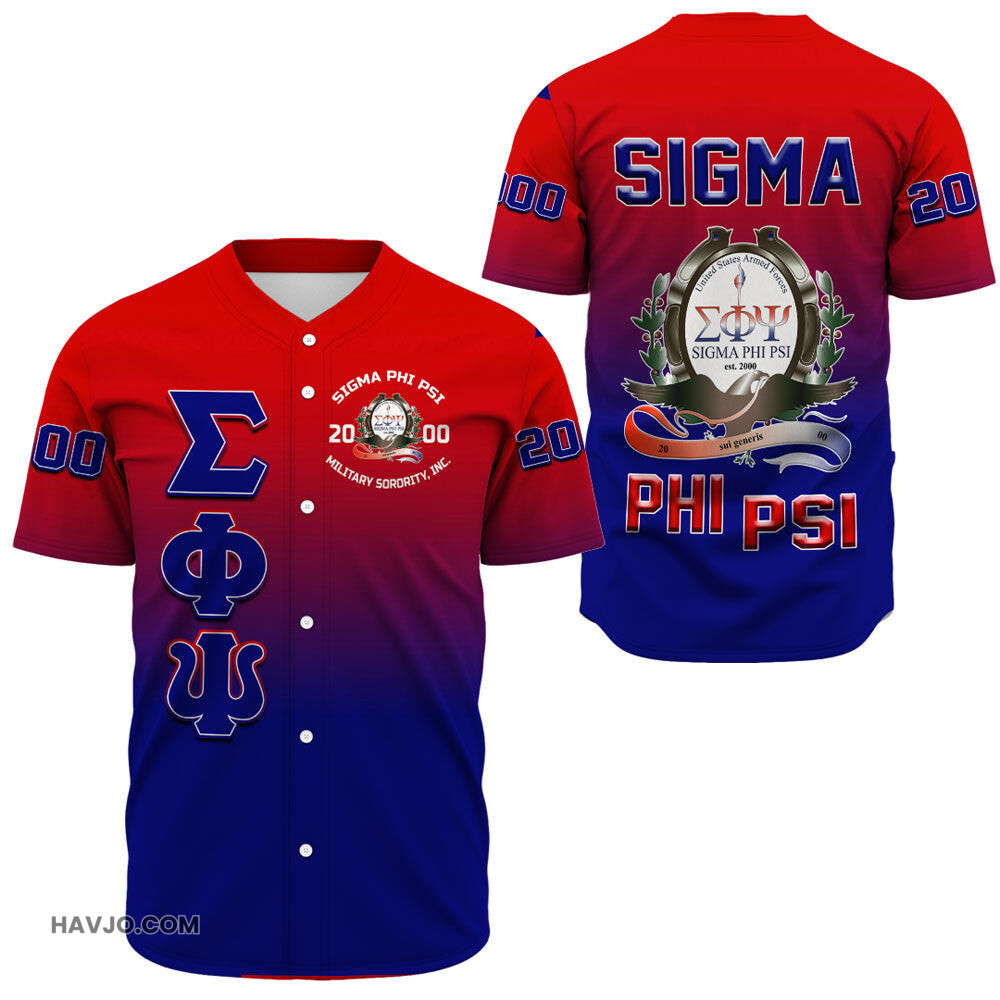 Sorority Sigma Phi Psi Gradient Baseball Jersey