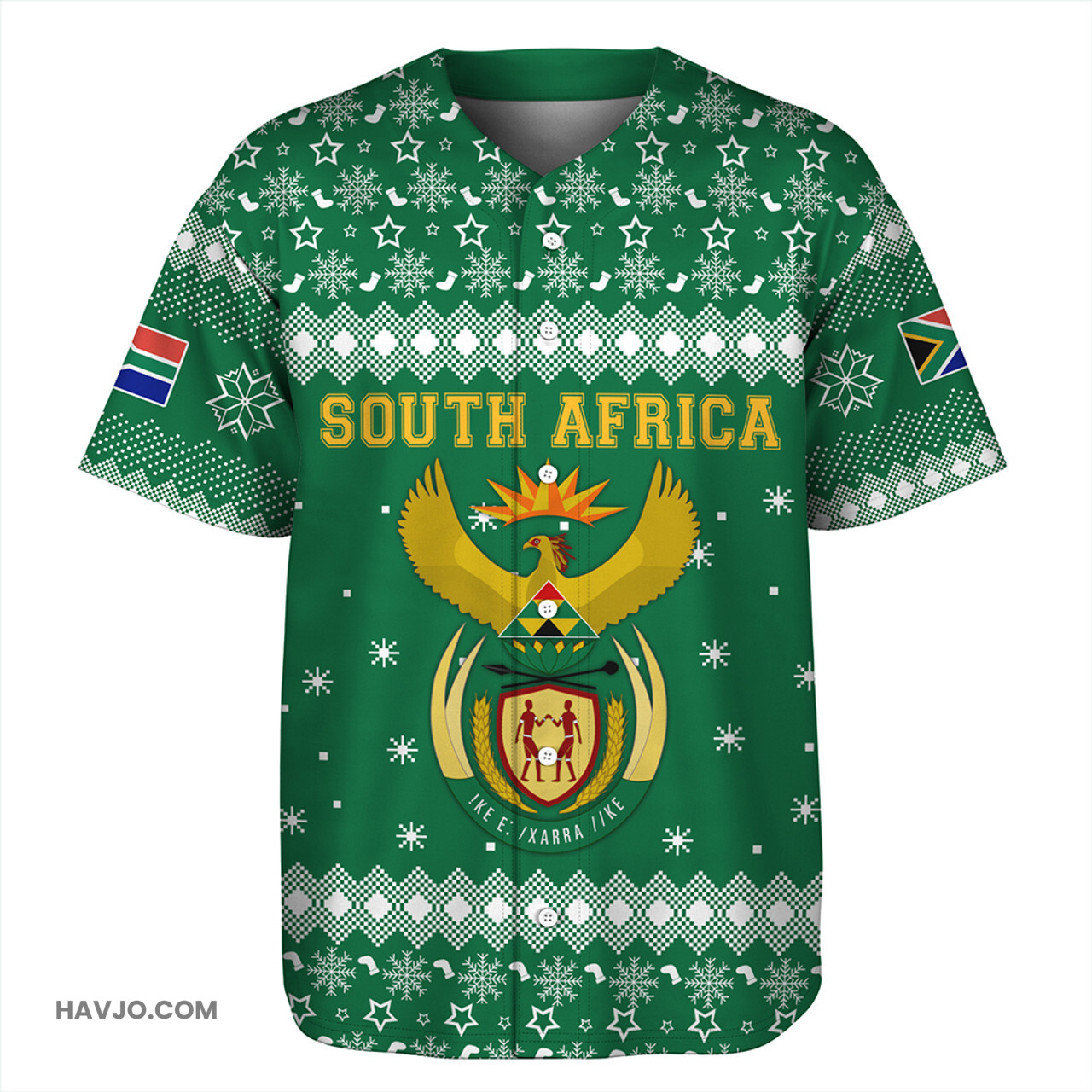 South Africa Christmas Coat of Arms Baseball Jersey