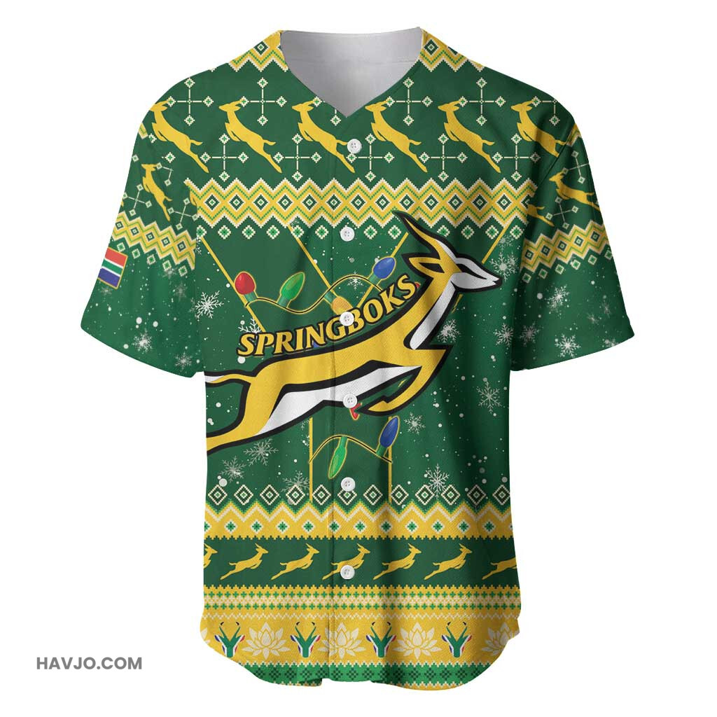 South Africa Christmas Rugby Springboks Geseende Kersfees Baseball Jersey