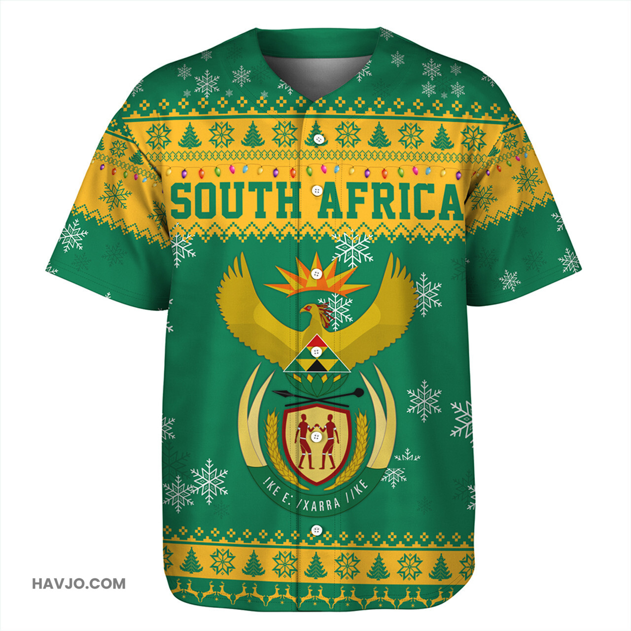 South Africa Christmas Style Pattern Baseball Jersey