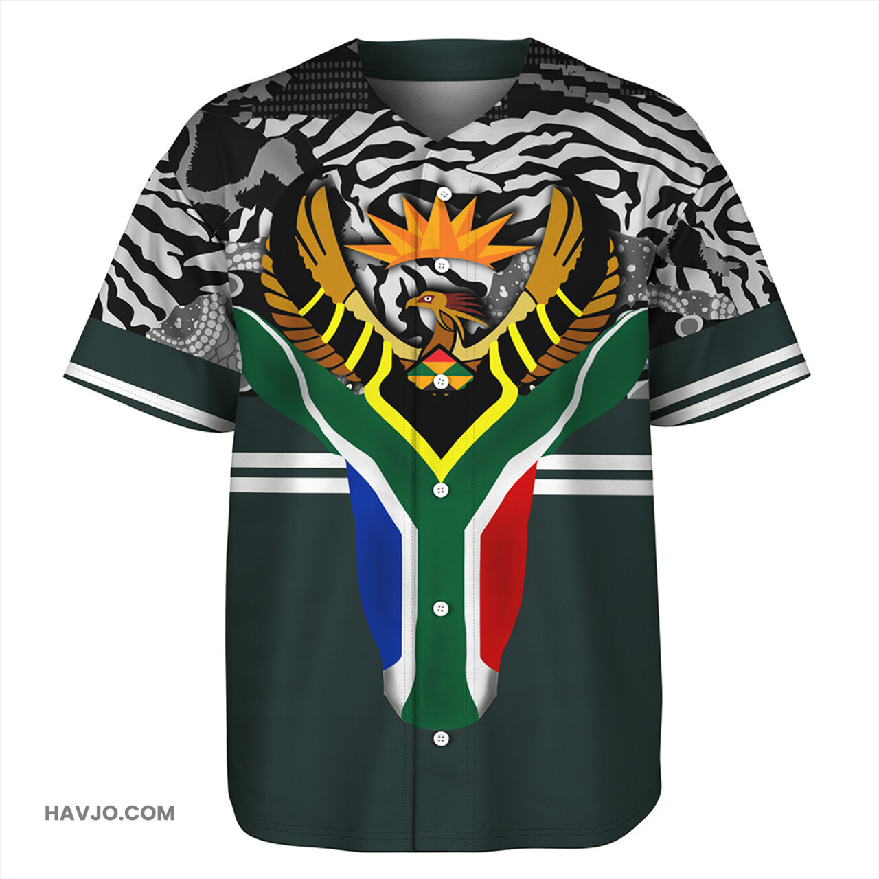 South Africa Flag Springbok Baseball Jersey