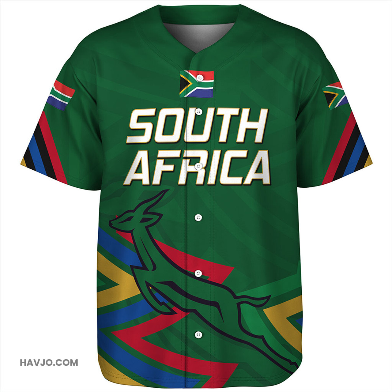 South Africa Flag Style Baseball Jersey