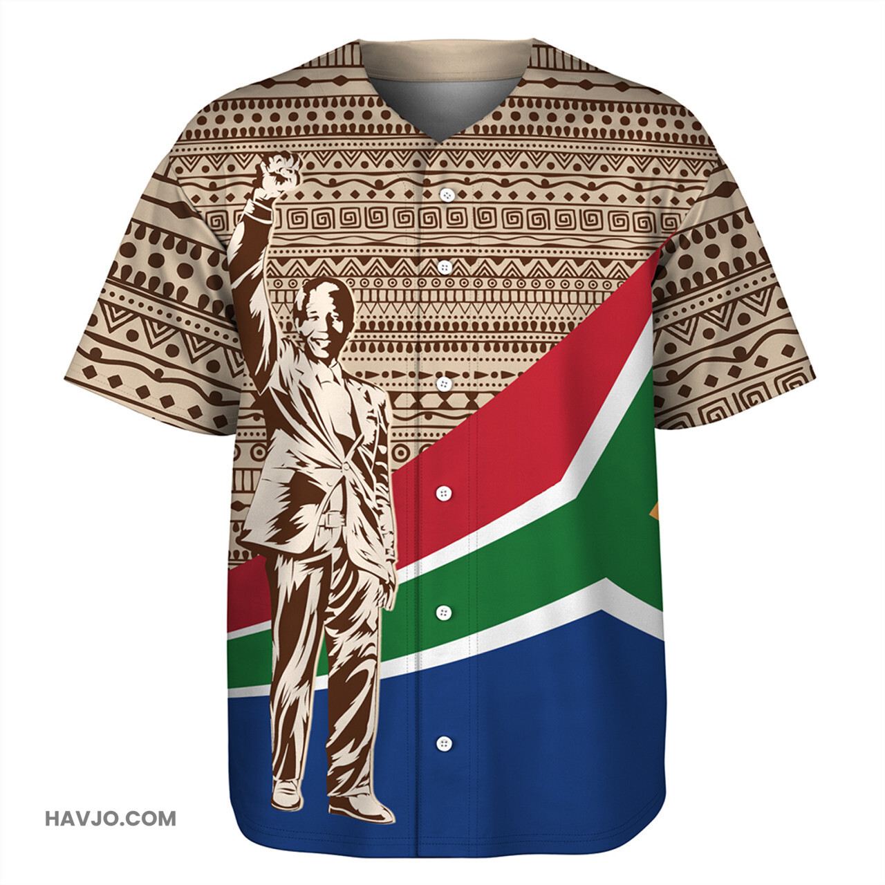 South Africa Nelson Mandela South African Flag Baseball Jersey