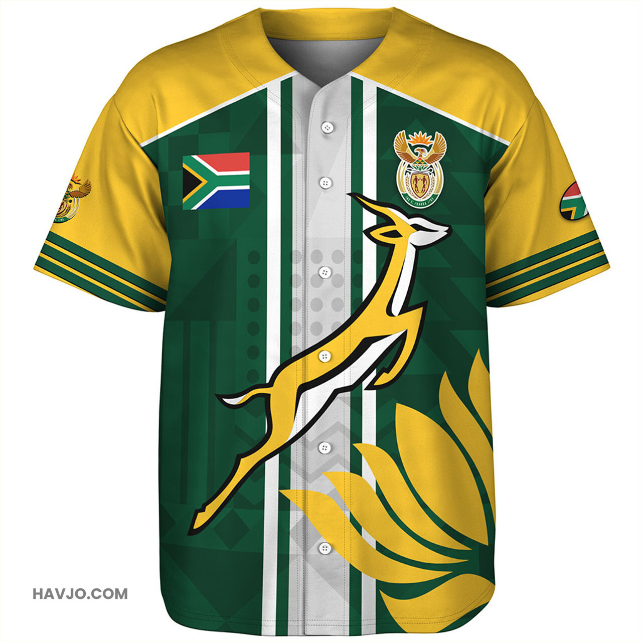 South Africa Pattern African With Flower Protea Baseball Jersey