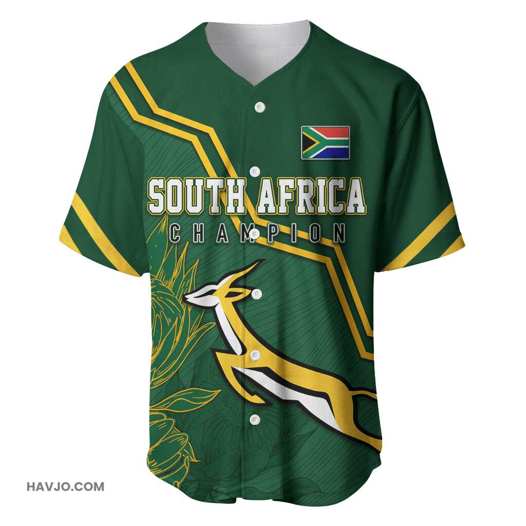 South Africa Rugby Champions GO Bokke Baseball Jersey
