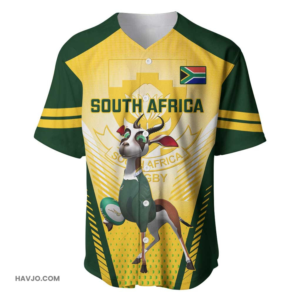 South Africa Rugby Cute Springboks Mascot Baseball Jersey