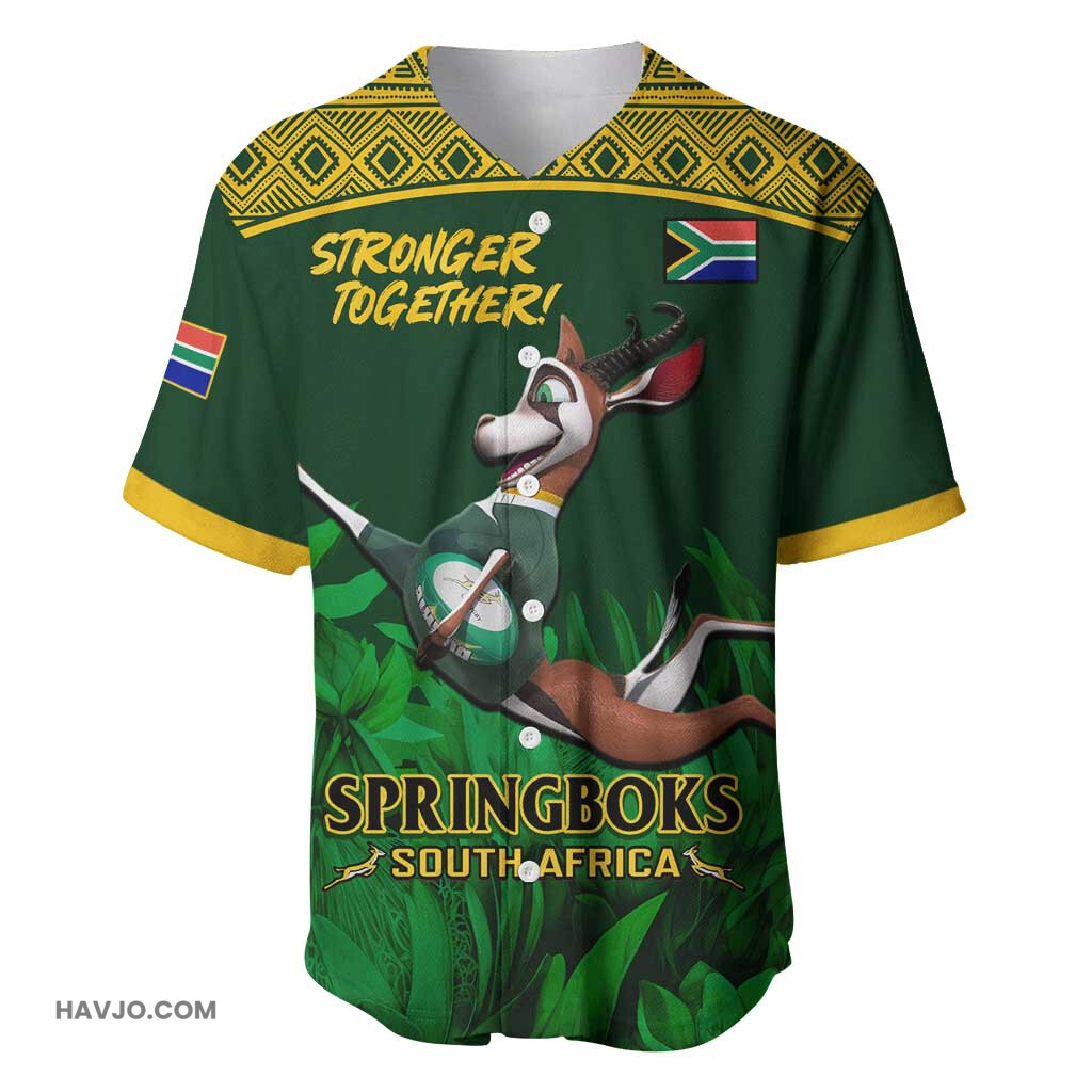 South Africa Rugby Go Bokke World Cup Champions History Baseball Jersey