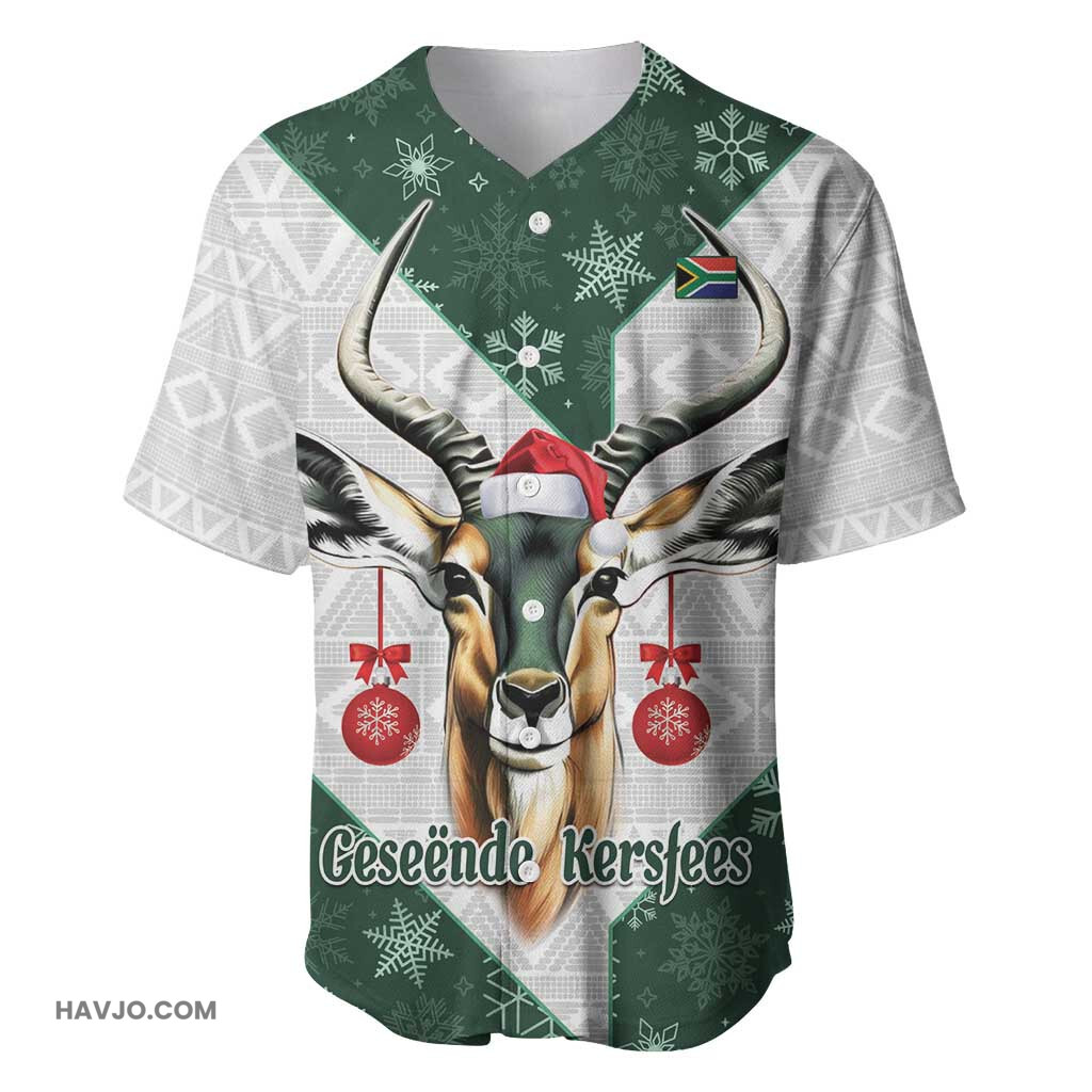 South Africa Springboks Christmas Bokke Santa Geseende Kersfees Baseball Jersey