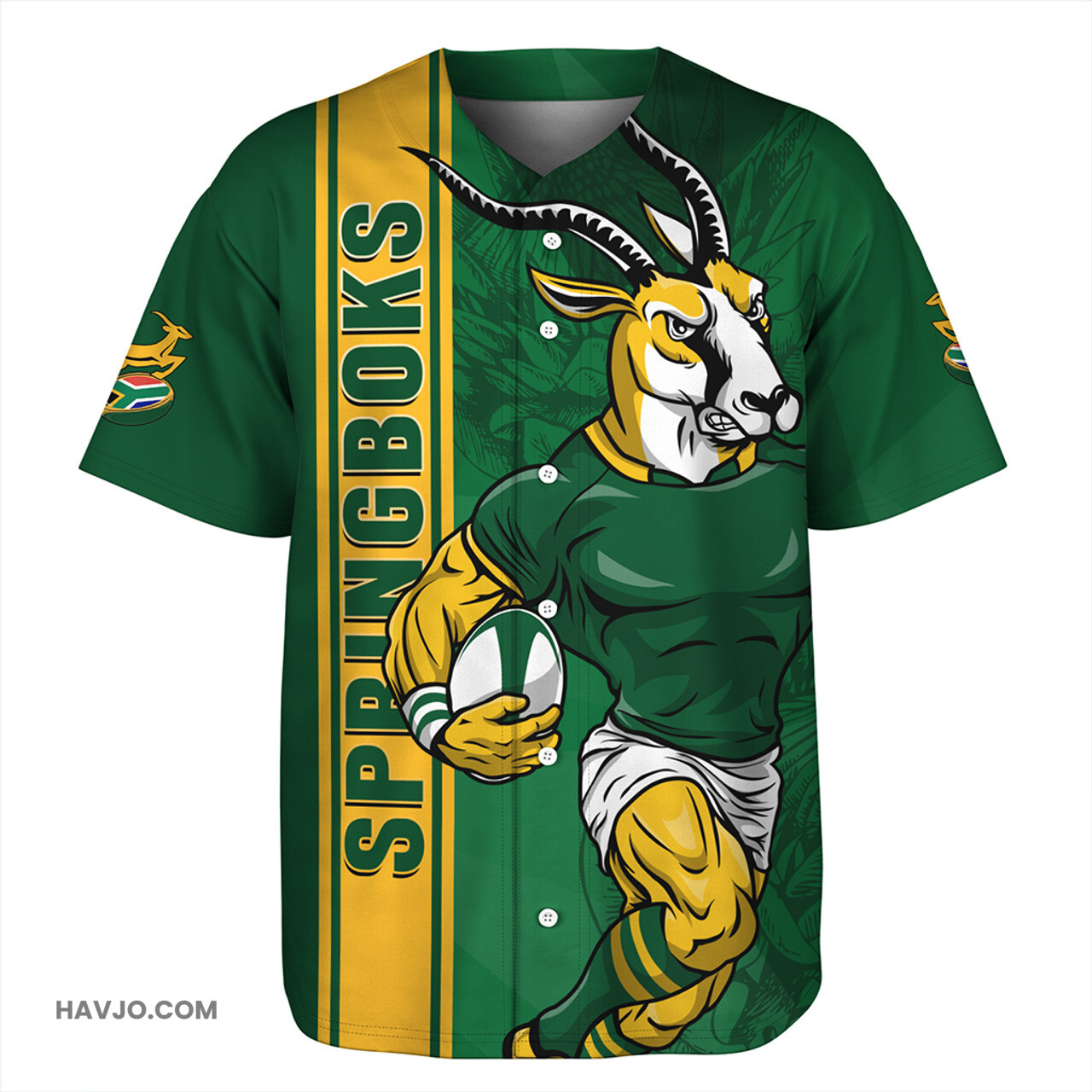 South Africa Springboks Go Bokke Champions Style Baseball Jersey