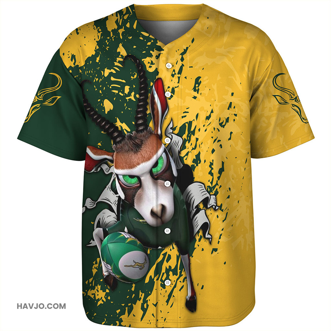 South Africa Springbuks Mascots Style Baseball Jersey