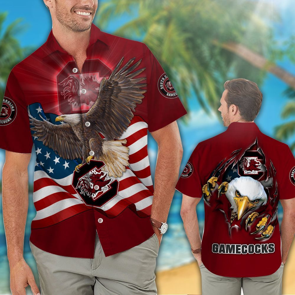 South Carolina Gamecocks Hawaiian Shirt Tropical Aloha Button Up