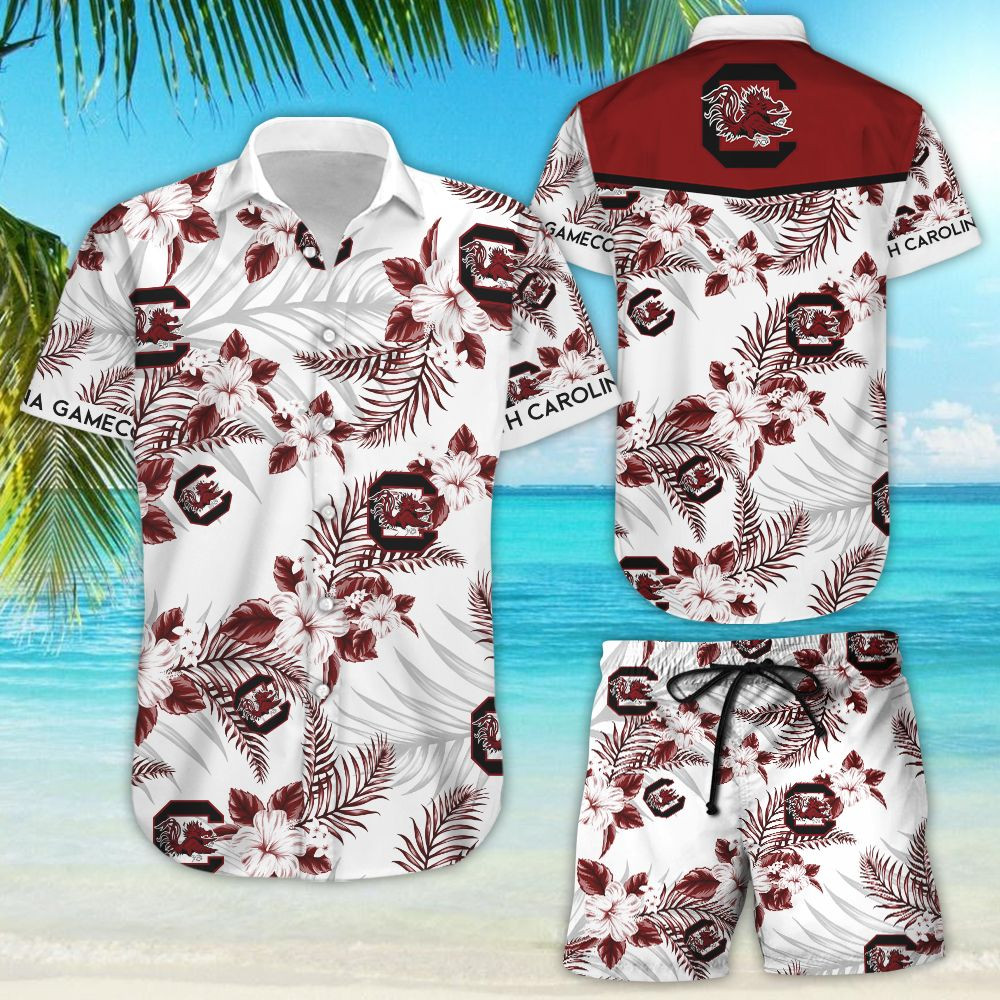 South Carolina Gamecocks Hawaiian Shirt Tropical Aloha Button Up