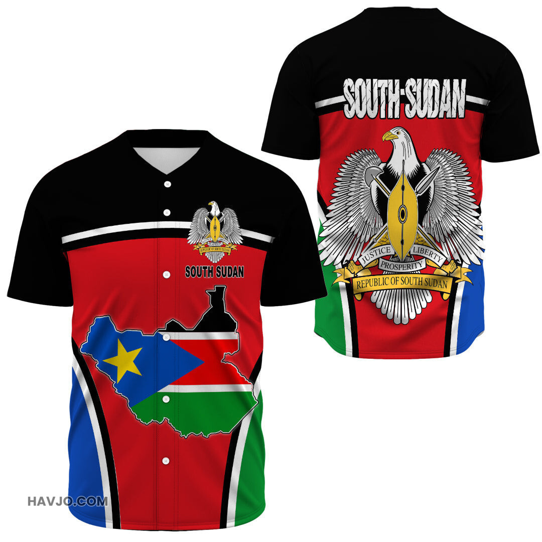 South Sudan Active Flag Baseball Jersey