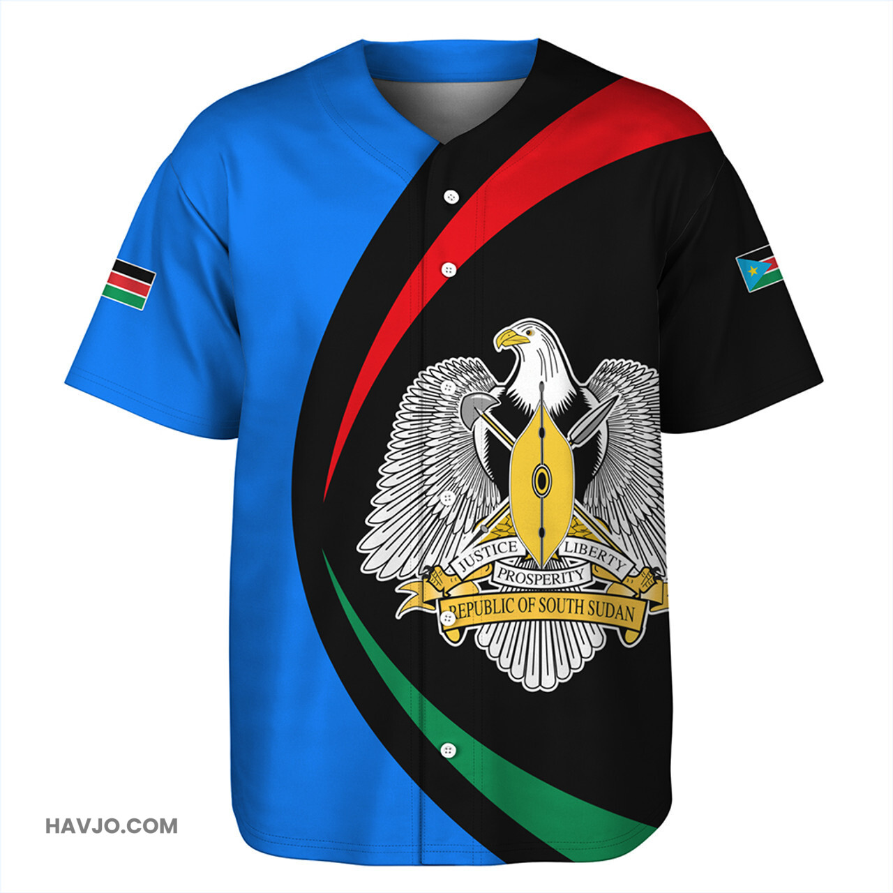South Sudan Circle Style Baseball Jersey