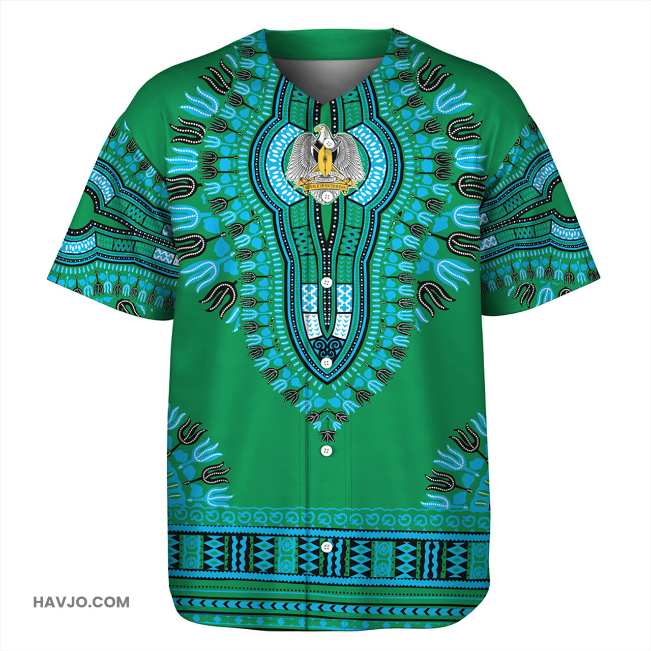 South Sudan Dashiki Baseball Jersey