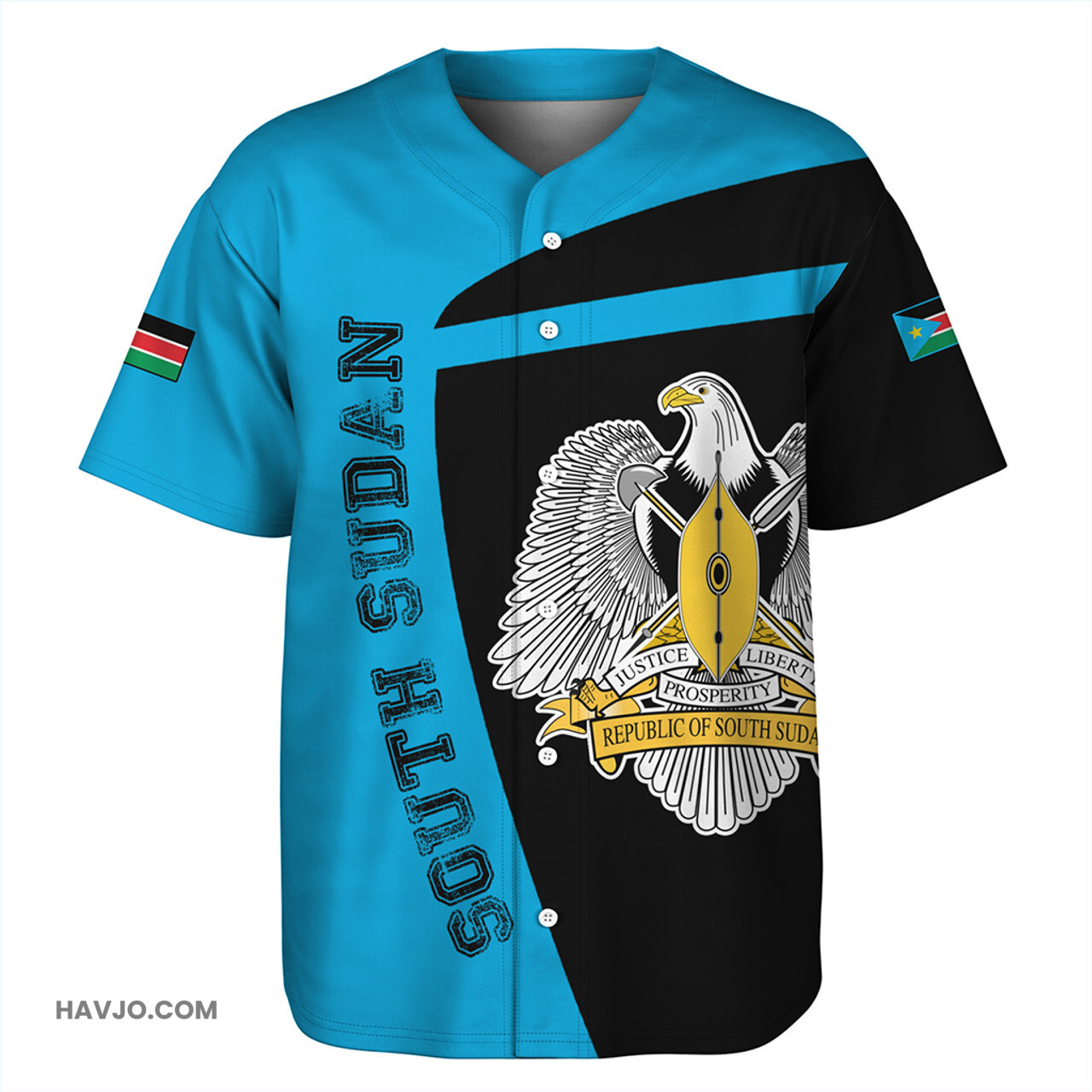 South Sudan Half Concept Baseball Jersey