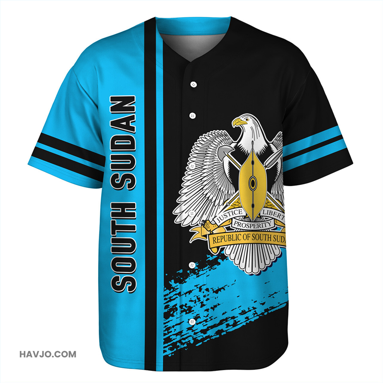 South Sudan Quater Style Baseball Jersey
