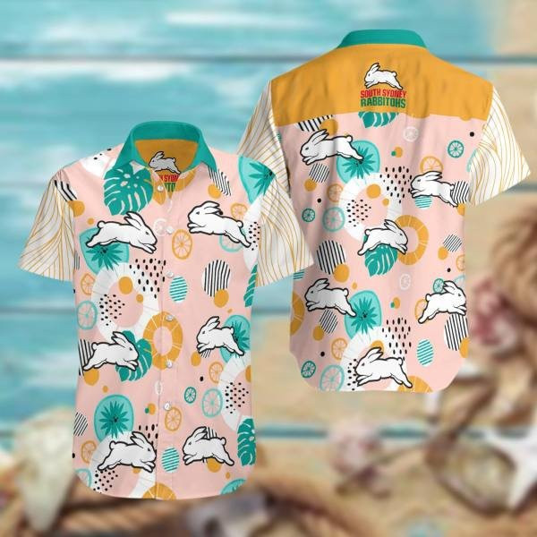 South Sydney RabbitohsHawaiian Shirt Tropical Aloha Button Up