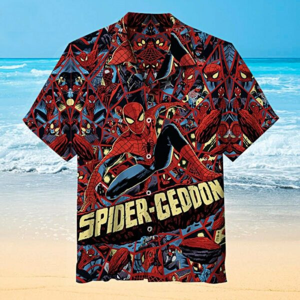 Spiderman Marvel Comics Hawaiian Shirt Tropical Aloha Button Up