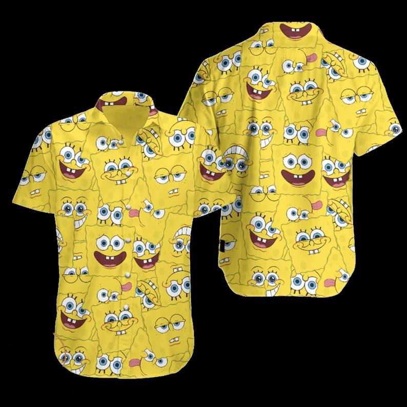 Spongebob Squarepants Hawaiian Shirt Tropical Aloha Button Up