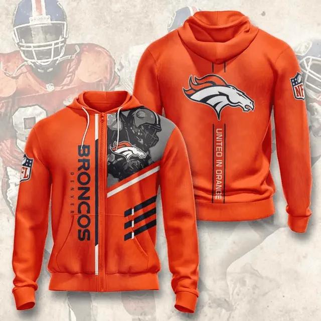 Sports American Football Denver Broncos Usa NFL 3D All Over Print Hoodie