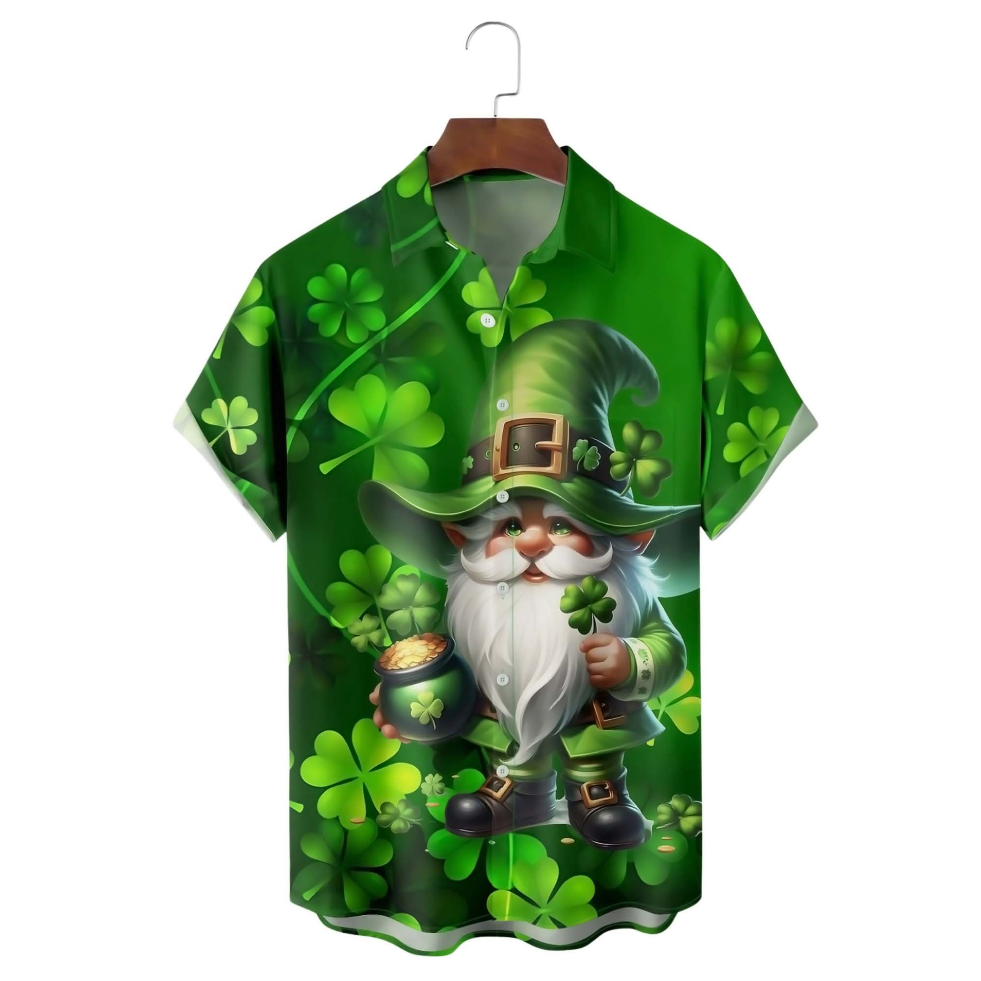 St Patrick's Day Gnome Shamrock Hawaiian Shirt Shamrock Day Clothing Gifts For Brother