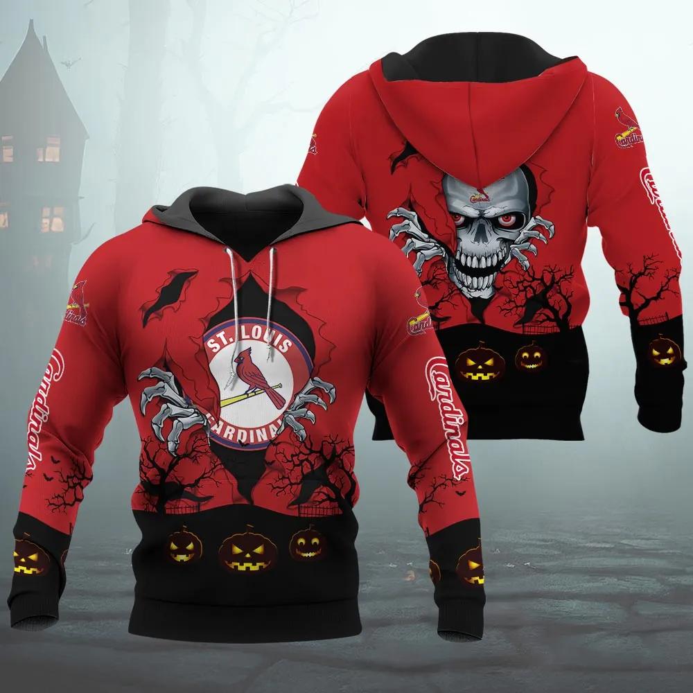 St. Louis Cardinals Halloween 3D MLB All Over Print Hoodie