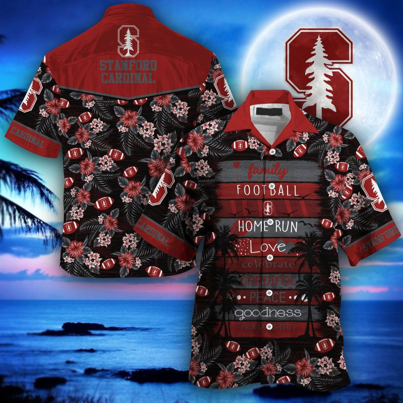 Stanford Cardinal Ncaa Hawaiian Shirt Tropical Aloha Button Up