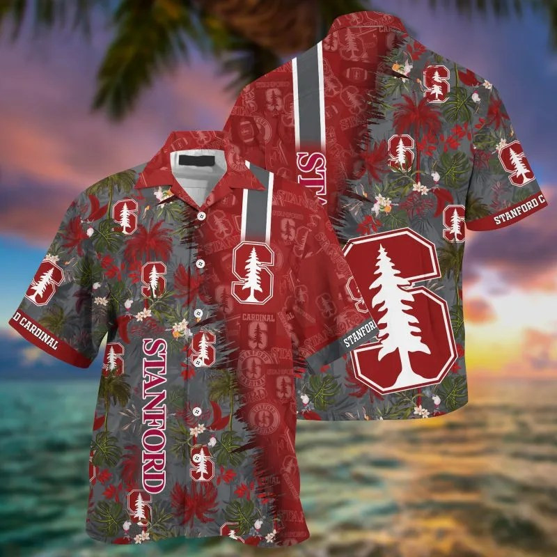 Stanford Cardinal Ncaa Summer Hawaiian Shirt Tropical Aloha Button Up