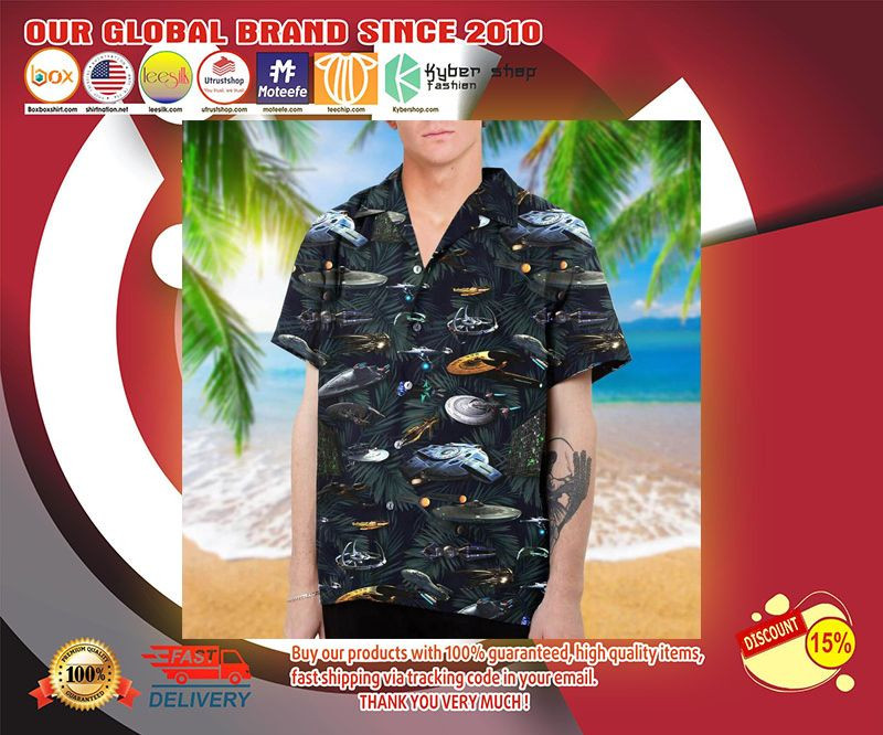 Star Trek Hawaiian Shirt Tropical Aloha Button Up