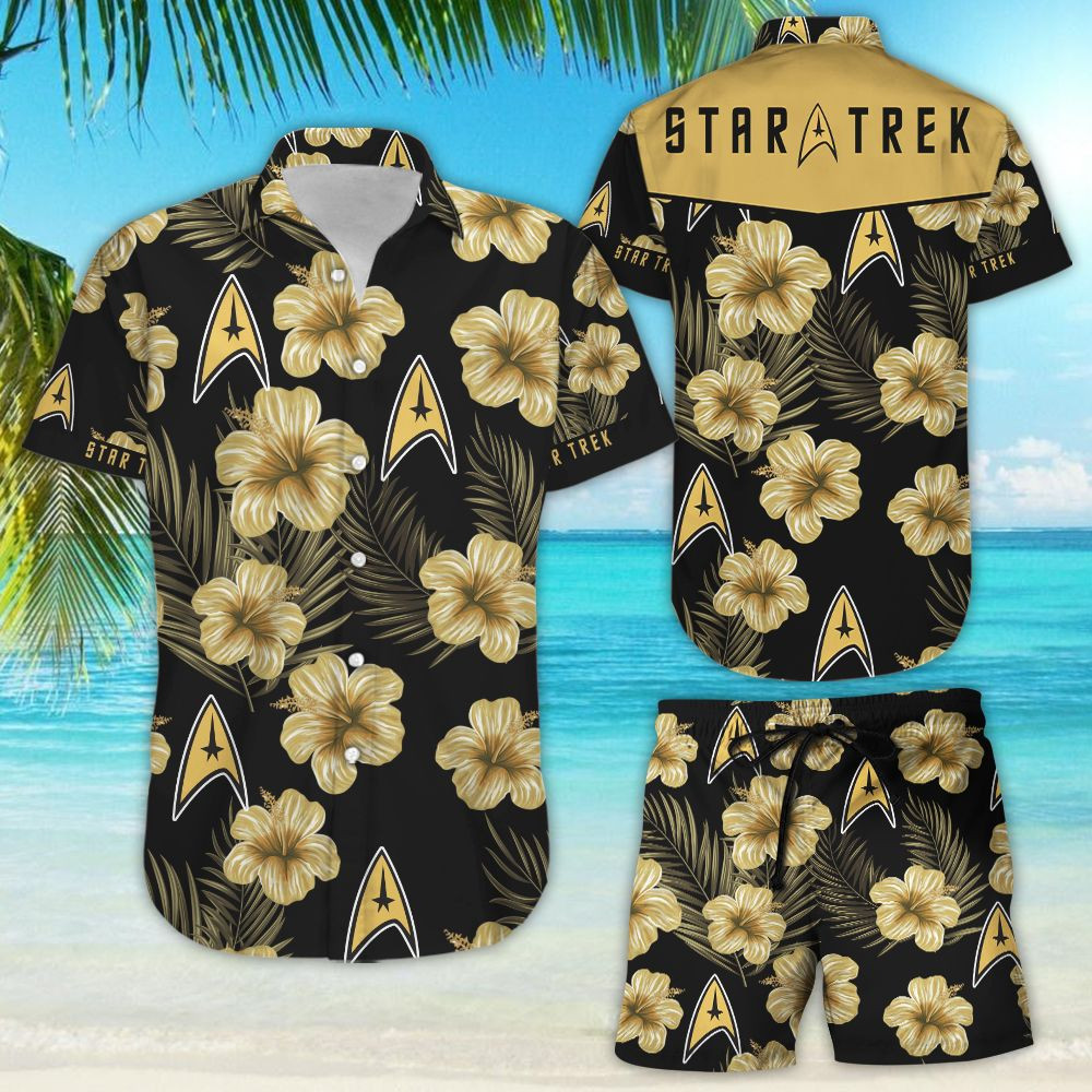 Star Trek Hawaiian Shirt Tropical Aloha Button Up