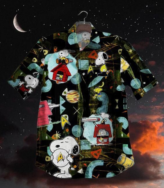 Star Trek Snoopy Hawaiian Shirt Tropical Aloha Button Up