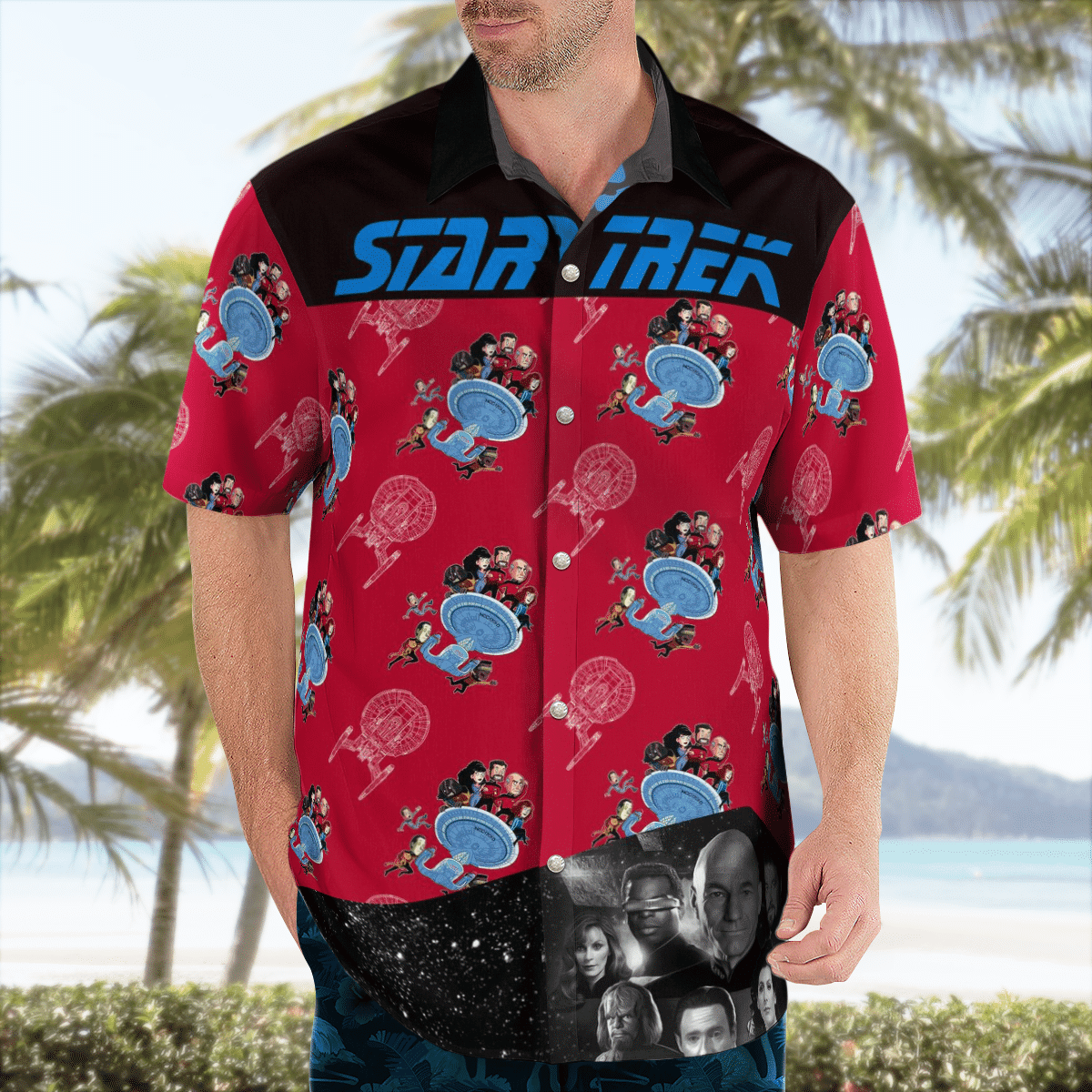 Star Trek The Next Generation Hawaiian Shirt Tropical Aloha Button Up