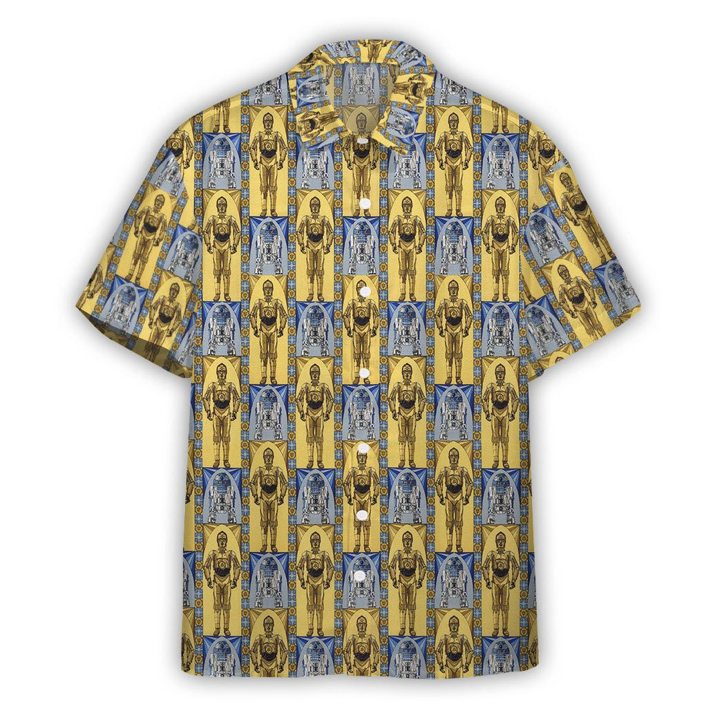Star Wars C3po And R2d2 Custom Hawaiian Shirt Tropical Aloha Button Up