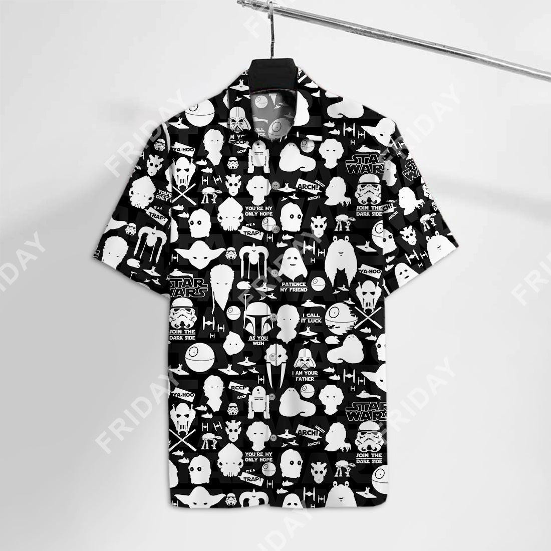 Star Wars Character Quote Hawaiian Shirt Tropical Aloha Button Up